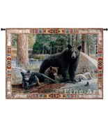 53x36 NEW DISOVERIES Bear &amp; Cubs Wildlife Tapestry Wall Hanging - $2,952.67 MXN
