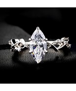 Twig Engagement Ring, 2.20 CT Marquise Cut Moissanite Solitaire Engageme... - $90.00+