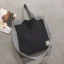 Am 2021 ladies canvas handbag new striped shoulder canvas bag custom fashion casual bag thumb200