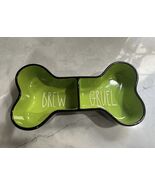 Rae Dunn Halloween Black &amp; Green Brew Gruel Dog Bone Shape Ceramic Dish ... - €15,46 EUR