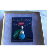 Sterling Silver Turquoise Tear Drop Pendant Necklace - $35.49 CAD