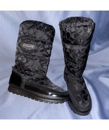COACH BLACK Signature Satin Waterproof Boot DEMURE, S/N A7012, Women Size 9.5b - $99.00