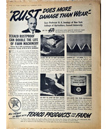 Texaco Products for the farm rustproof farm machinery 1943 Vintage Print... - $10.93