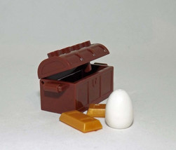 Building Block Treasure Chest, gold bars and Dinosaur egg Minifigure Custom Toys - £1.59 GBP