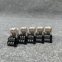 Lot Of 5 - Omron LY3N AC200/220  200 - 220VAC 11 Pin Relay With PTF11A B... - $59.39