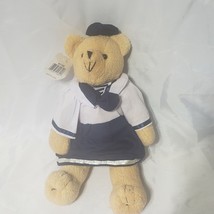 New Heartland Toy  Cream 12&quot; Jointed Navy Sailor Girl Bear plush - £7.77 GBP