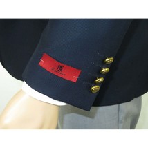 Men's RENOIR Classic Blazer 100% Wool Side vents Metal Buttons Notch 509-2 Navy image 2