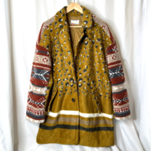 Pilcro Anthropologie Womens Faux Fur Leopard Contrast Jacket Coat M Medium - $75.00