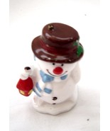  Glass Snowman Ornament with Lantern Scarf and Hat - £8.60 GBP