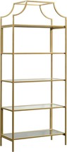 Sauder International Lux Bookcase/ Book Shelf, Satin Gold Finish - £203.30 GBP