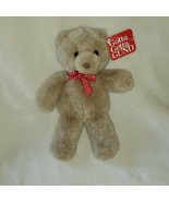 Gund Tan Brown Teddy Bear Red White Polka Dot Bow # 2342 Stuffie 11&quot; NEW... - £79.02 GBP