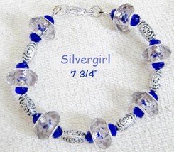 European Style SS Beaded Bracelets Blue - £19.30 GBP