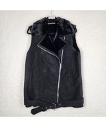 Zara Trafaluc Womens Faux Suede Black Lined Moto Biker Grunge Vest Size M/L - €25,77 EUR Zara Trafaluc Womens Faux Suede Black Lined Moto Biker Grunge Vest Size M/L - €25,77 EUR