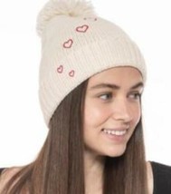 MSRP $33 Jenni Embroidered Pom Pom Beanie White Size OSFA - £13.32 GBP