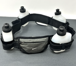 Nike Running Hydration 4 Bottle Waist Belt Band Black Adjustable 5k Mara... - $16.14