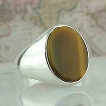 927 Sterling silver Lovely Tiger Eye Statement Ring Gift For Men&#39;s Size 11 - £85.29 GBP