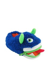 Wonder Nation Boys Blue Zipper Mouth Alien Slippers House Shoes Size 5/6 - £9.27 GBP