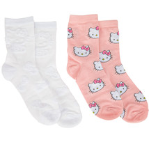 Hello Kitty Face Print Women&#39;s Crew Socks 2-Pack Multi-Color - £14.20 GBP