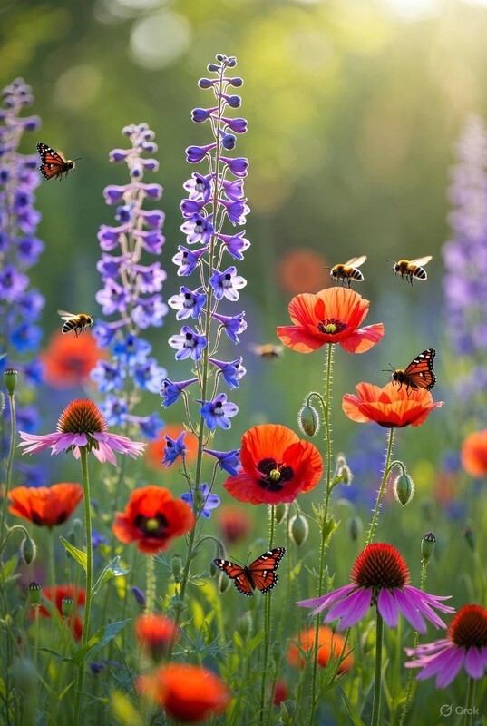 Winter Sow Spring Symphony Mix: Larkspur Poppy Coneflower Non-Gmo 5000+ ... - $15.96