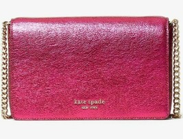 NWB Kate Spade Spencer Chain Crossbody Wallet Metallic Pink PWR00158 Gift Bag FS - £78.20 GBP