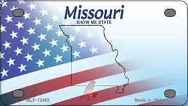 Missouri Half American Flag Novelty Mini Metal License Plate Tag - £11.67 GBP