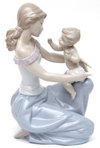 Lladro Porcelain Figurine One For You One For Me Mother Kneeling Child Snack - £375.82 GBP