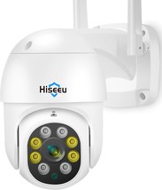 Hiseeu 2K 360° Pan/Tilt/Digital Zoom Wifi Security Camera Outdoor With Motion - £38.19 GBP