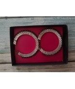 Avon ~ Beaded ~ Wrapped ~ 2&quot; Hoop Earrings ~ Silver &amp; Black - £11.17 GBP