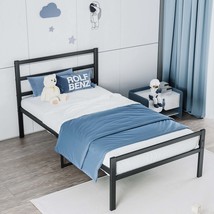 Twin Metal Platform Bed Frame with Headboard - No Box Spring Needed - €96,65 EUR