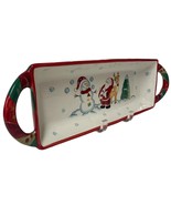 Tabletops Gallery Winterland Holiday Christmas Ceramic Tray Dish Very Nice - $15.08