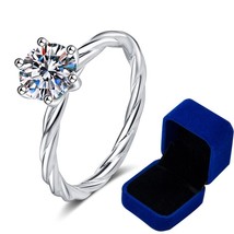 1.0 Carat Moissanite Diamond Ring Sterling Silver Engagement Rings Brilliant Dia - £42.70 GBP