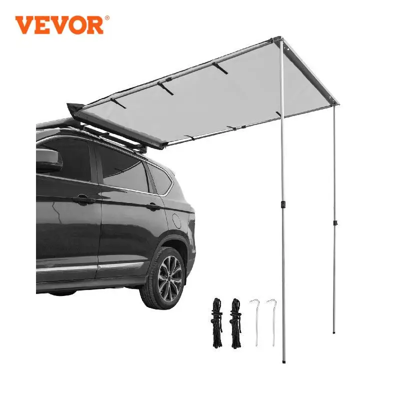 VEVOR Retractable Car Awning Vehicle Tent Car Accessories Adjustable Height 3.9&#39; - £241.87 GBP