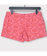 GAP Barbie pink &amp; orange damask print flat front cotton chino shorts size 4 - $16.00