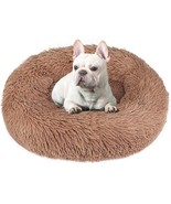 Dog Bed Cat Bed Donut, Faux Fur Pet Bed Comfortable Cuddler Round, Soft ... - £14.51 GBP