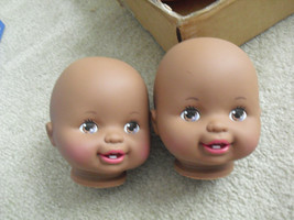 Lot of 2 1995 Tyco Vinyl Unused Factory Stock Black Girl Doll Heads 4 1/... - £19.42 GBP