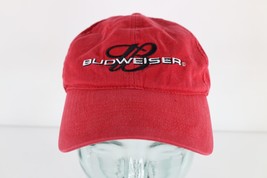 Vintage 90s Spell Out Faded Budweiser Beer Adjustable Cotton Dad Hat Cap Red - $29.65