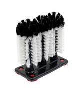 Glass Washer Brush Cleaner Bristle Brush With 3 Brushe Heads &amp; Suction B... - £26.23 GBP