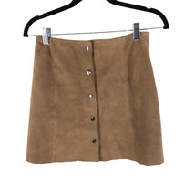 Topshop Suede Mini Skirt Snap Button Front Brown 4 - £26.60 GBP