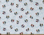 Cotton Ice Skating Skaters Winter Towne Blue Cotton Fabric Print by Yard... - £10.01 GBP