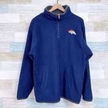 Denver Broncos Reebok 1/4 Zip Fleece Pullover Blue NFL Football Mens Medium - £22.17 GBP