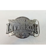 Biker Live to Ride Ride to Live Vintage Pewter Belt Buckle Siskiyou 1995 - $27.28 CAD