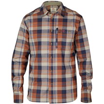 FJALLRAVEN Fjallglim Shirt Men&#39;s Autum Leaf Plaid Size Large tan/navy/rust - $55.00