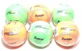 Lot of 6 Franklin Sports MLB ProBrite Neon Color Soft Rubber Tee Ball Baseballs - $24.74