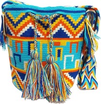 Handmade Wayuu Crochet Tote Bag, Woven Mochila, Colombian Tribal Bag, Be... - $96.04