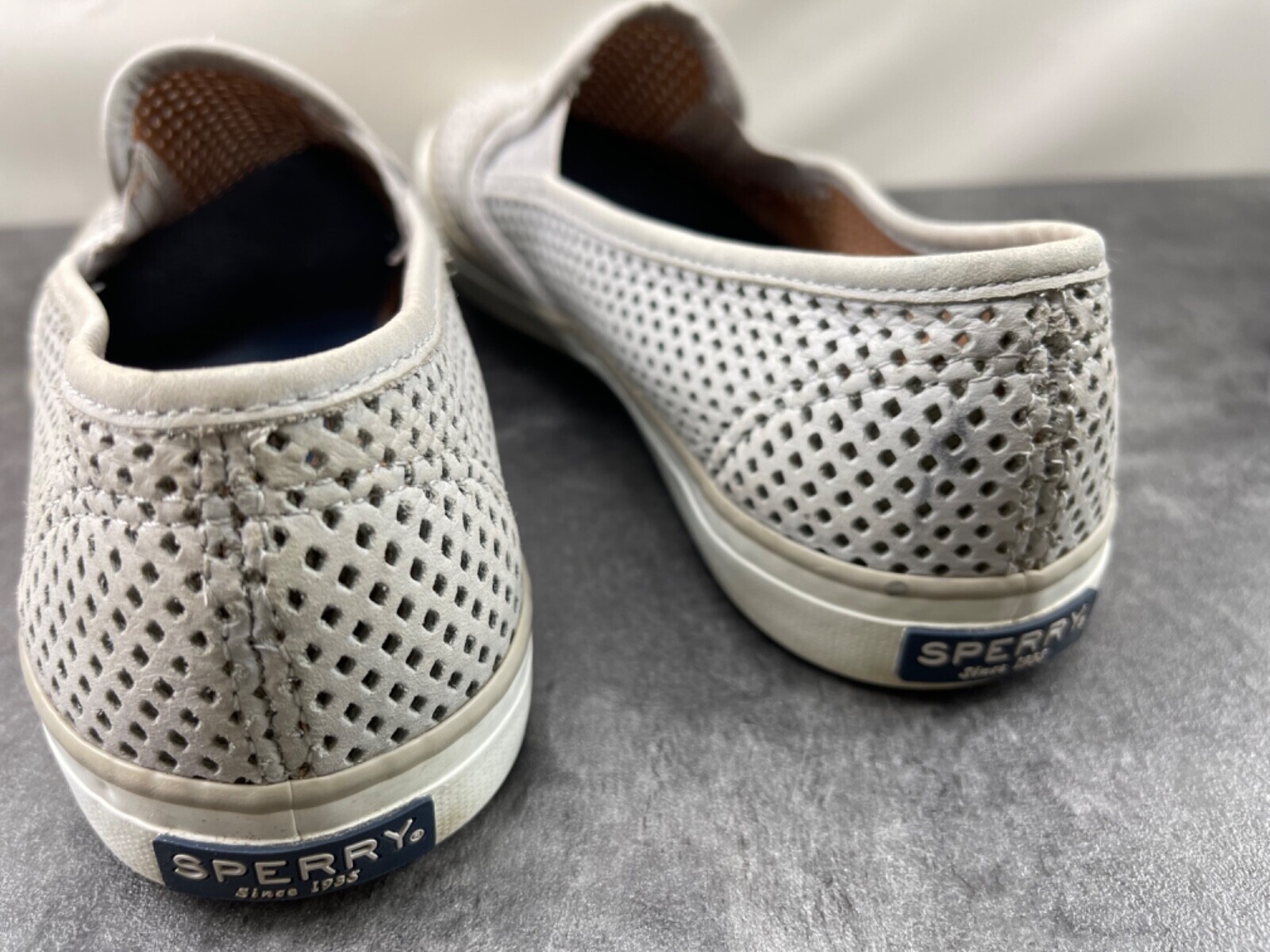 Sperry Top Sider Sneakers Women  8.5 M Seaside Shoes Gray Perforated Leather Item image 12