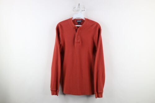 Vtg Lands End Mens Small Faded Thermal Waffle Knit Long Sleeve Henley T-Shirt - $39.55