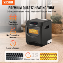 1500W Infrared Heater, Remote Control, LED, 3 Speeds, Timer &amp; Safety Lock - $83.99