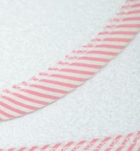 EllieO Seersucker Bib And Burp Cloth Set White With Pink Striped Trim image 5