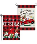 2 Pieces Merry Christmas Garden Flags Double Sided Red Black Buffalo Pla... - $18.88