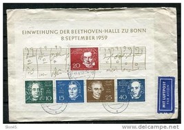 Germany 1959 Cover  to USA Mi Block 2 Music Composers Cv 160 euro - £54.30 GBP